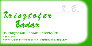 krisztofer badar business card